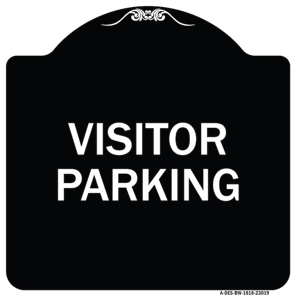 Signmission Reserved Parking Visitor Parking Heavy-Gauge Aluminum Architectural Sign, 18" x 18", BW-1818-23019 A-DES-BW-1818-23019 - main